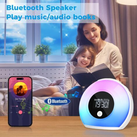 Sveglia digitale con luce notturna e altoparlante Bluetooth, ideale per bambini e adolescenti (1/4)