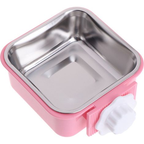 Gamelle pour chien en cage, gamelle suspendue amovible en acier inoxydable pour nourriture et eau, gamelles pour cage avec support à vis (1/5)