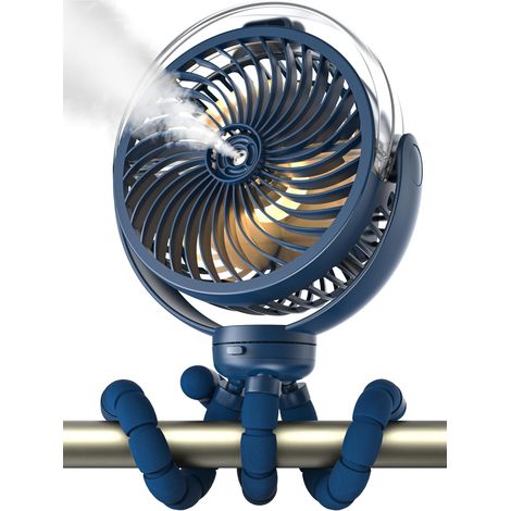 Ventilateur brumisateur portable, 6000 mAh, trépied orientable à 360° et lumière LED (1/5)