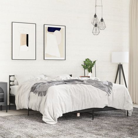 Bed Frame without Mattress Black 160x200 cm vidaXL (1/5)