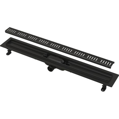 Desagüe de suelo con marco para rejilla perforada, negro mate. (1/5)