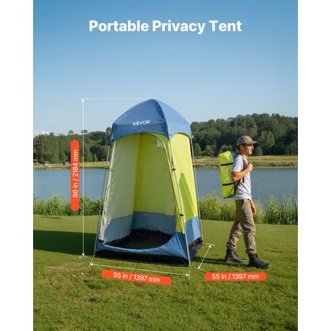 Tente de Douche de Camping, Abri d'Intimité Extérieur Portable, Cabine d’Essayage Toilette pour Plage Pêche, 1 Compartiment, en Tis… (1/5)