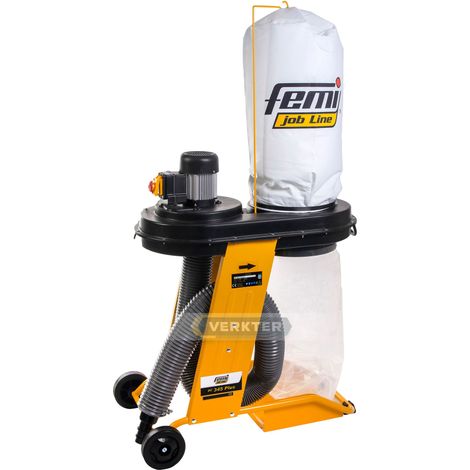 Femi Job Line – Aspirateur cyclonique professionnel 550W – Aspiration copeaux et poussières fines – Filtration 5 microns – Capacité 60L – Tuyau 2m