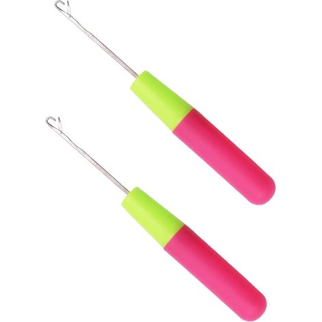 Latch Aiguille à Crochet, 2 Pcs Outils de Tissage, pour DIY, Artisanat, Tressage (1/5)
