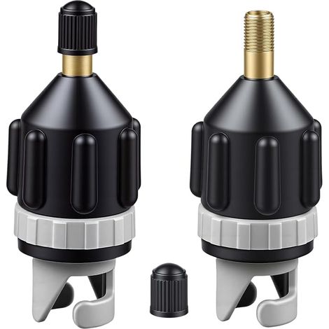 Adaptateur Gonfleur Paddle et Kayak, Embout Gonfleur Paddle pour Stand Up Paddle Board, Bateau Pneumatique, Canoë, Adaptateur de Valve pour Compresseur d'air Standard, Noir (1/5)
