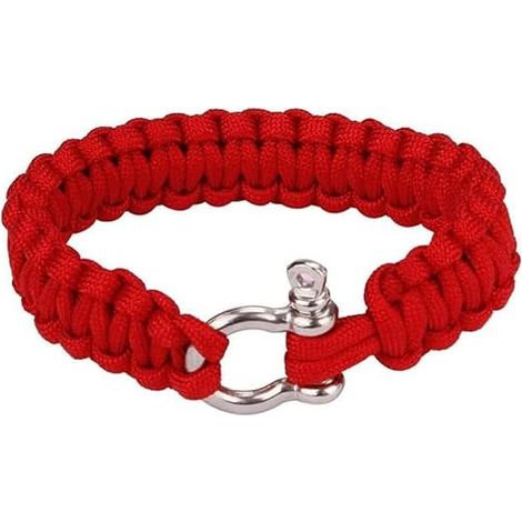 Bracelet de survie en paracorde en plein air avec boucle réglable pour voyage, camping et randonnée (1/4)