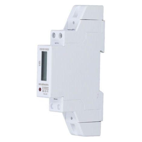 Compteur D'énergie monophasé 230 V 5 (50) A 1 P avec écran LCD, Détection Automatique, Voltmètre sur Rail Din, Tension de Puissance, Courant, Fréquence, Mesure des Données (1/5)