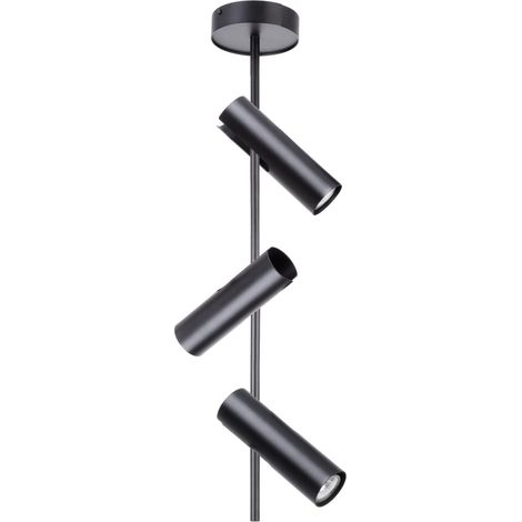Spot rotondo soffitto/parete 3 luci nero GU10 Leda (1/2)