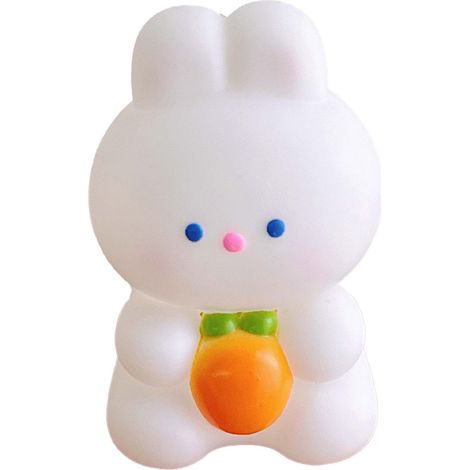 Tirelire Décorative Vinyl Lapin Cute et Carotte 10cm 2.1oz Argent avec Ornement Multifonctionnel (1/5)