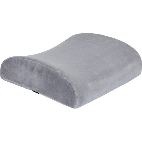 Coussin Lombaire à Mémoire de Forme Gris pour Fauteuil et Siège avec Sangle (1/4)