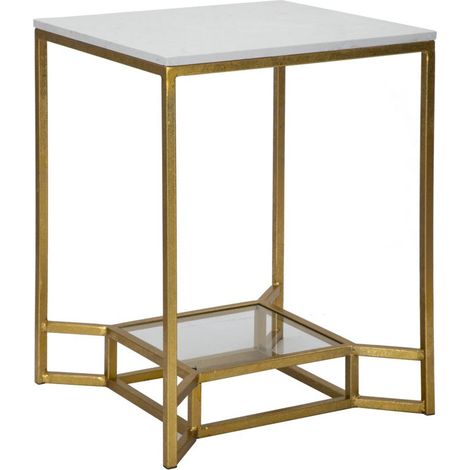 MESA AUXILIAR DOUBLE MÁRMOL CM 47X47X60 (1/5)