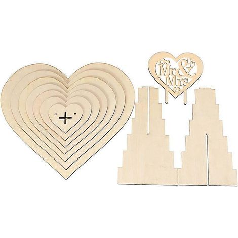 „Mr & Mrs“ – Herzförmige Tischdekoration aus Holz mit Schokoladenbonbons als Tischdekoration für Hochzeiten und Geburtstage (1/5)