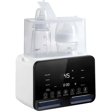 7-in-1 Bottle Warmer and Sterilizer, Milk Warmer, Rapid Defrost, Food Warmer with Night Light, Large LCD Screen, Bottle Warmers (1/4)