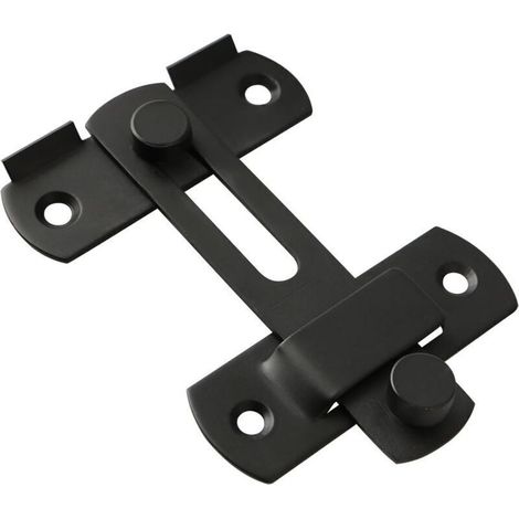 Verrou de porte coulissante avec vis, acier inoxydable noir mat, 2 pièces, EMS9001B-2P-Crezuo (1/4)