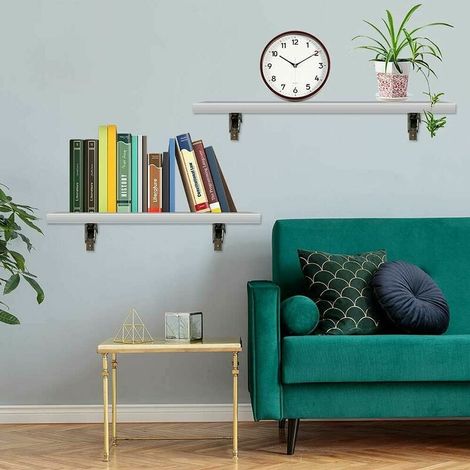 VURAHOME - Équerre Pliante 2 PCS, Tablette Murale Rabattable 200mm, Support d' étagères Pliants en Acier Inoxydable, Support Pliant, Console Equerre, Tablette Pliante Murale Pour Etagere Murale Banc d (1/5)