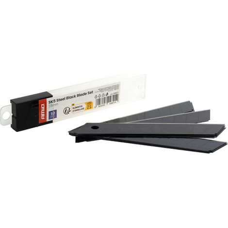 Satz schwarzer SK5-Stahlklingen 100x18x0,5mm 10 Stück amio-04821 (1/5)
