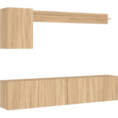 5 Piece TV Wall Units Sonoma Oak Engineered Wood vidaXL (1/5)