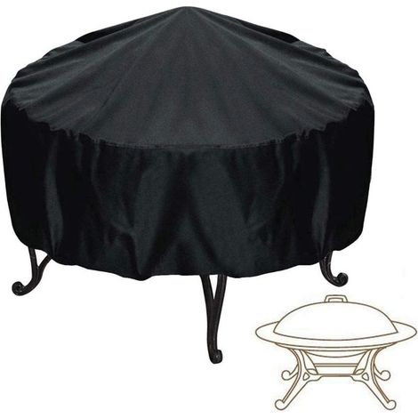 Housse Barbecue, couverture de barbecue étanche et anti-poussière et anti-UV, Housse Barbecue de jardin extérieur, Housse Barbecue ronde, noir, 38x40cm (1/5)