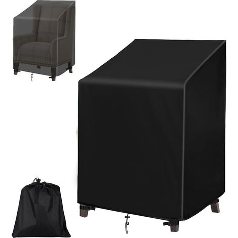 Housse de Chaise de Jardin (68×68×80/120cm), 210D Oxford Housse de Protection pour chaises empilables Imperméable, Housse de Fauteuil Exterieur Empilables, Housse de Salon de Jardin (1/5)
