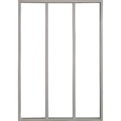 Vetrata stile industriale 90 x 130 cm (L x H) in alluminio termolaccato bianco - BAYVIEW