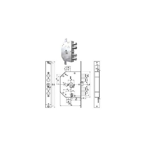 SERRATURA TRIPL. APPLIC. C/SCR. CIL. EU. A INGRAN. BLIND. 2155 PE GEAR- - mm.60 DX (2155G-01) - 1 pezzi CR
