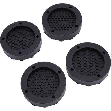 Lot de 4 amortisseurs de vibrations pour machine à laver avec ventouses puissantes, tapis anti-vibrations noir. (1/5)
