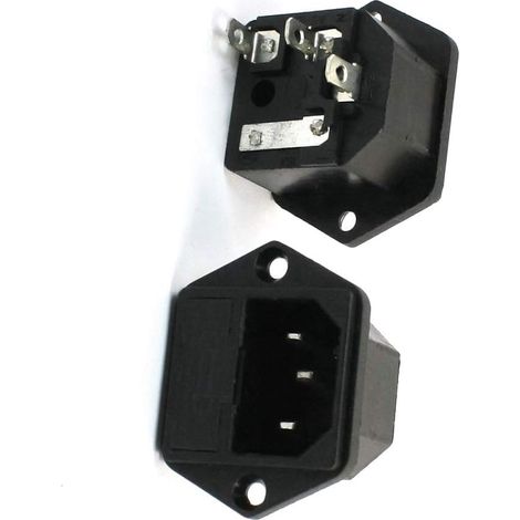 2 pièces 3 bornes IEC320 C14 câble de sortie AC250V 10 A prise courant