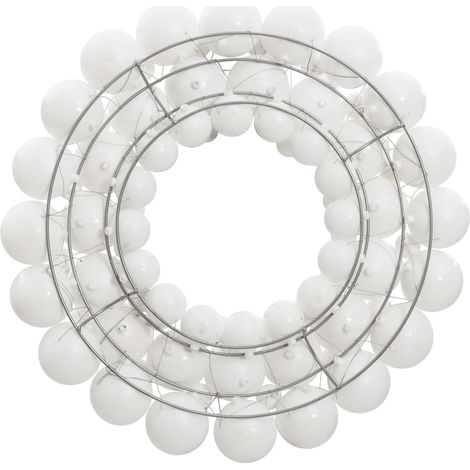 Couronne de Noël blanc 45 cm polystyrène (1/4)