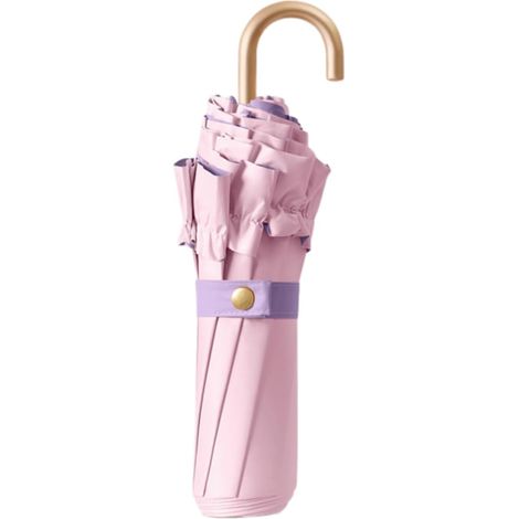 Parapluie pliant anti-UV, compact et portable, pour femme, homme ou enfant. Couleur unie, idéal mariage ou golf. (1/5)