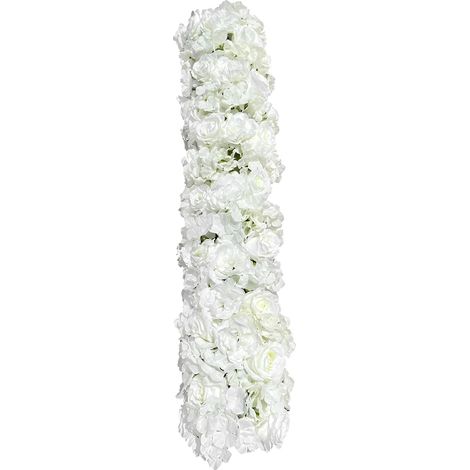 Guirlande de Fleurs Artificielles, Fleurs Mélangées, Décoration Florale Polyvalente, BLANC (1/2)
