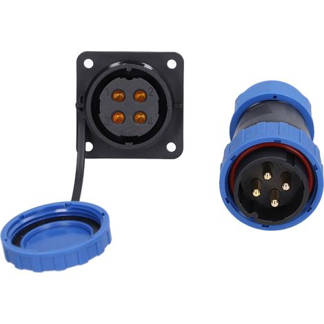 Connecteur étanche carré à 4 trous IP68, prise d'alimentation aéronautique 250 V 45 A pour câble, LP284 broches (1/5)