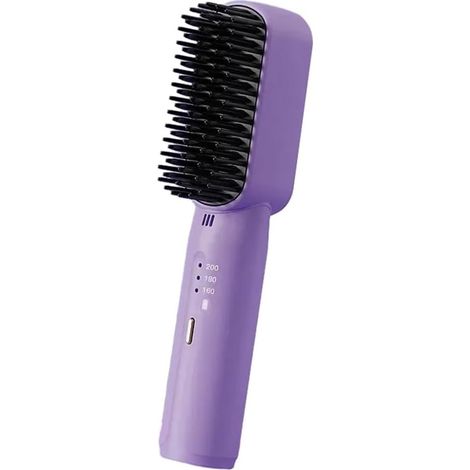 Mini Lisseur de Cheveux 2500 MAh Sans, Peigne Chaud et Brosse à Lisser, Appareils de Coiffure, Peigne Chaud Domestique, Facile à Installer, Facile à Utiliser -A (1/5)