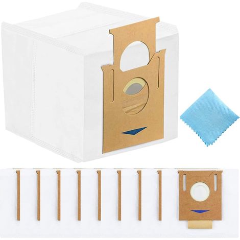 10 Sacs à Poussière pour Ecovacs DEEBOT T8 / T8 AIVI / N8 Pro Plus / N8 Pro / T9 AIVI / T9 PRO / T9 MAX / DX93 / DDX96 Robot Aspirateur, pour Yeedi Vac Station Sachet Filtre Accessoires (1/5)