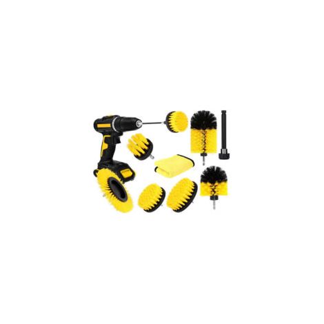 Juego de 8 cepillos de limpieza eléctricos para baño, llantas y ruedas de coche - Crezuo