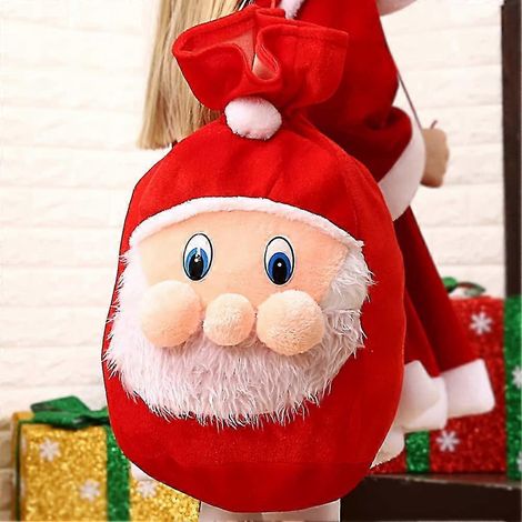 Grand sac cadeau de Noël, sac de rangement, chaussette rouge, 46 x 33 cm, 1 pièce (1/5)