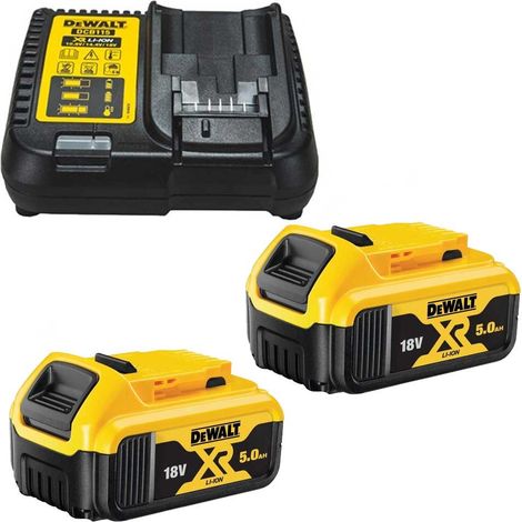 Dewalt DCB184 5.0ah 18v XR Lithium Ion Battery Twin Pack + DCB115 Charger (1/9)