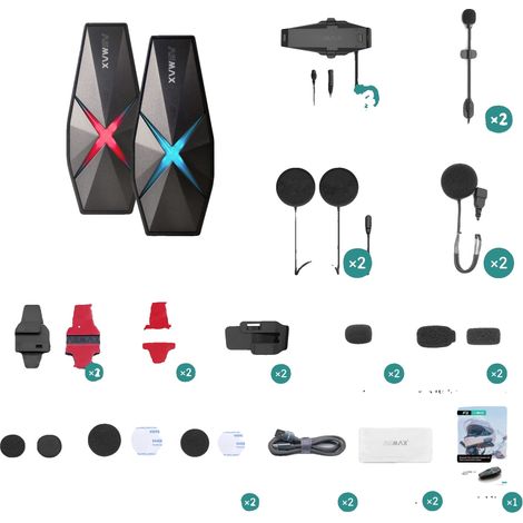 Intercomunicador para motocicleta, control por voz, Bluetooth 5.3, 2PCS F1 (1/2)