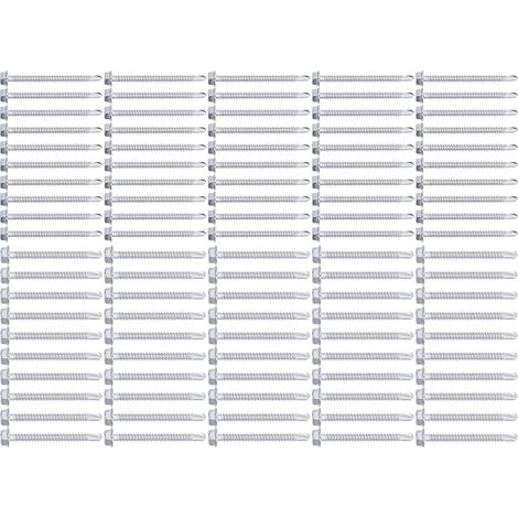 Vis à bois autoforeuses 100 pièces, tête hexagonale avec rondelle, acier inoxydable 304, 4,2x50mm et 4,8x50mm, lot assorti (1/5)