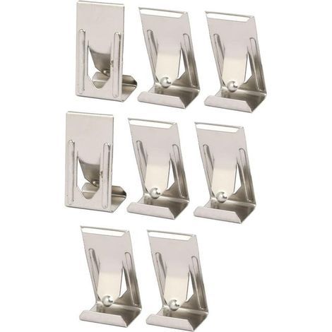 8 piezas de ganchos para marcos de fotos, clips para colgar cuadros en la pared, 26 mm x 14 mm, clip de resorte metálico, fijación para vidrio para plataforma de impresora 3D Ton (1/4)