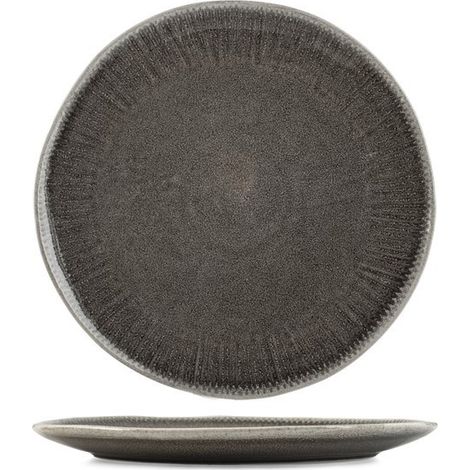 Plato llano Yucatan marrón 27 cm