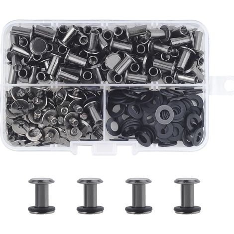 Lot de 80 tiges de vis Chicago, rivets Chicago, rivets métalliques de rechange pour sacs, colliers, harnais, bagages, sac à main, laisse pour chien, sac à dos, ceinture