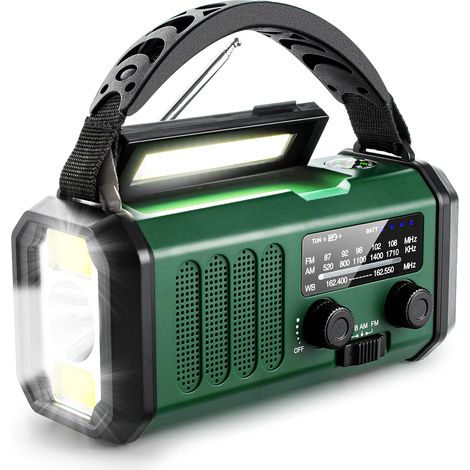 Radio d'urgence Survie Radio Solaire Survie 10000mAh Multifonction AM/FM, Chargeur Solaire pour Téléphone Lampe d'urgence à Manivelle Kit de Survie pour Camping,Randonnée et Urgences (1/5)