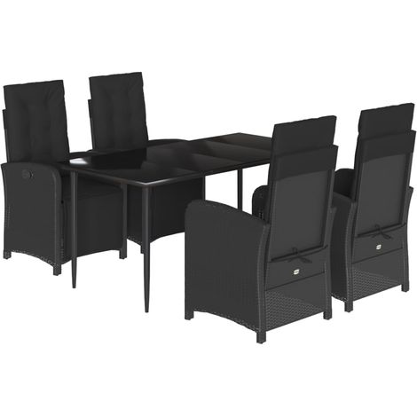 Maison Exclusive - Set de muebles jardín 5 pzas con cojines ratán (1/5)