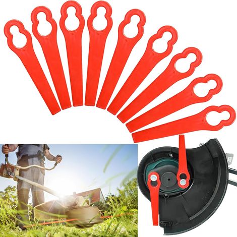 100 Stück Ersatz-Kunststoffmesser, Rasenkantenmesser für Rasenmäher, Kunststoffmesser für Garten- und Rasenkanten (Rot) (1/5)