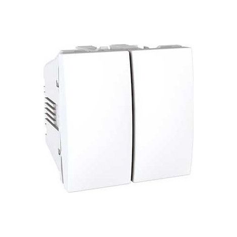 Double va et vient 10A blanc connexion rapide 2 modules UNICA MGU3.213.18