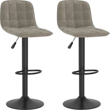 Maison Exclusive - Sgabelli da Bar 2 pz Grigio Chiaro in Velluto (1/5)