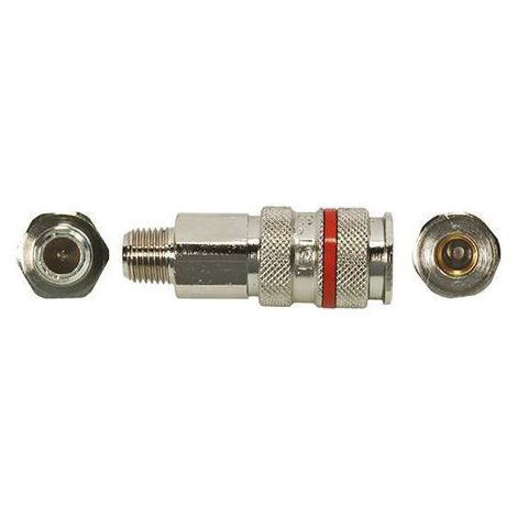 Raccord rapide pneumatique RS PRO, Filetage vers Mâle R 3/8 Mâle 3/8pouces PLC 60, Rectus 19 en Laiton ( Prix pour 1 )