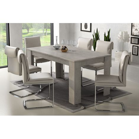 TAVOLO MOD. ULRICH IV ALLUNGABILE CM 160X88 LIGHT BETON (1/2)
