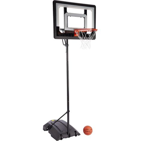 SKLZ Sistema Mini Basket Professionale,Altezza Regolabile 106.7-213.4 cm,Include Palla Mini 17.8 cm,Base Mobile con Ruote,Backboard in Policarbonato,Rim a Molla - Trasparente,per Interni ed Esterni (1/5)