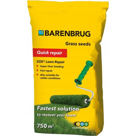 GAZON RÉGÉNÉRANT POUR SURSEMIS Barenbrug SOS Quick Repair 15 kg RÉPARATION DE GAZON (1/5)